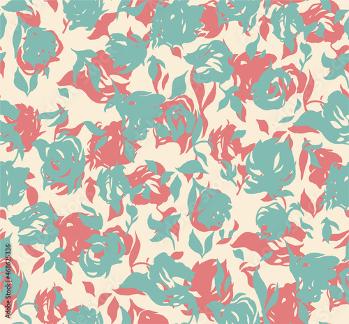 Repeating pattern with floral elements, perfect for textiles, wrapping paper and decoration