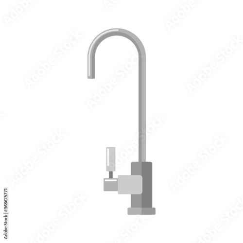 Water tap isolated on white background. Faucet filter for bathroom and kitchen in flat style.