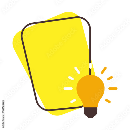 Quick tips yellow with banners information, tip and trick icon illustration. Abstract text idea, lightbulb or solution light bulb. Advice idea quicks with logo useful with quick helpful tips vector
