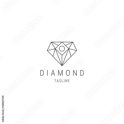 Diamond line art logo design Free Download Diamond line art logo design - GFXLoad