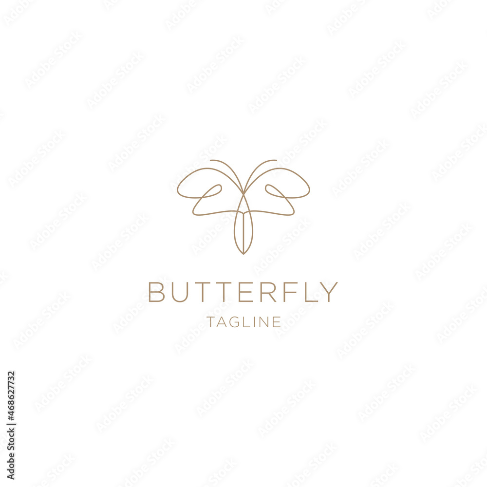 Butterfly line logo design template Butterfly line logo design template