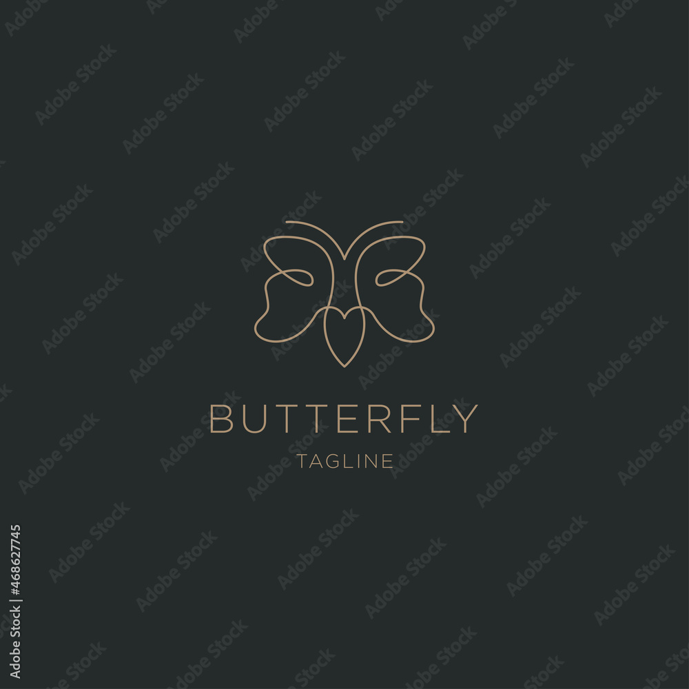 Butterfly line logo design template Butterfly line logo design template