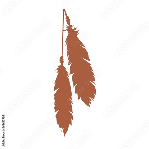 two silhouette feather hanging vector design