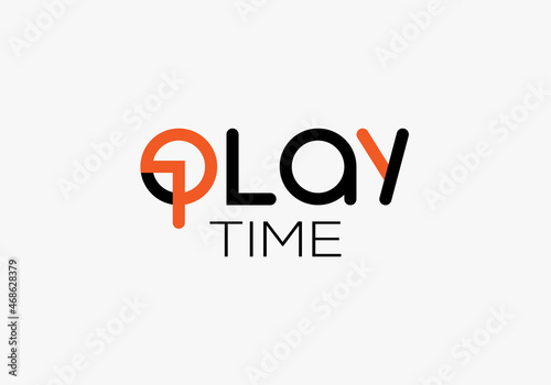 Play Time Typography Design Vector Template photo