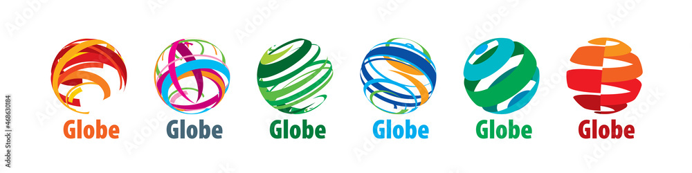 A set of abstract vector logos of the global network A set of abstract vector logos of the global network