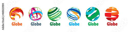 A set of abstract vector logos of the global network