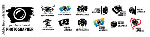A set of vector logos for the photographer on a white background