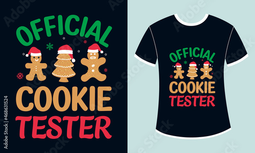 Official cookie tester Christmas tshirt design