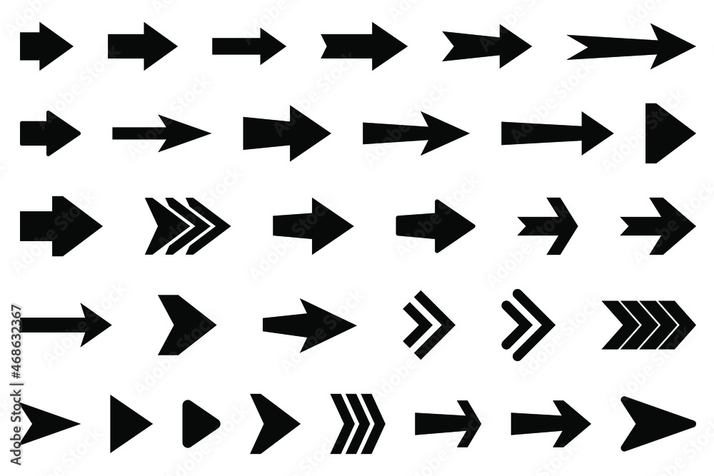 Set of vector arrow icons. Collection of pointers. Set of vector arrow icons. Collection of pointers.