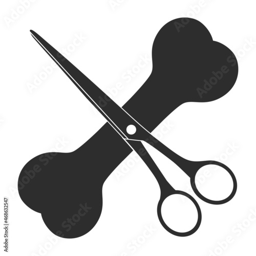 Dog grooming salon logo illustration on white background