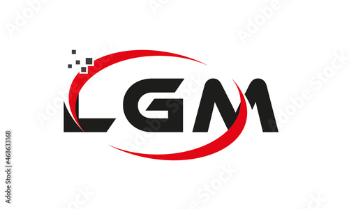 dots or points letter LGM technology logo designs concept vector Template Element