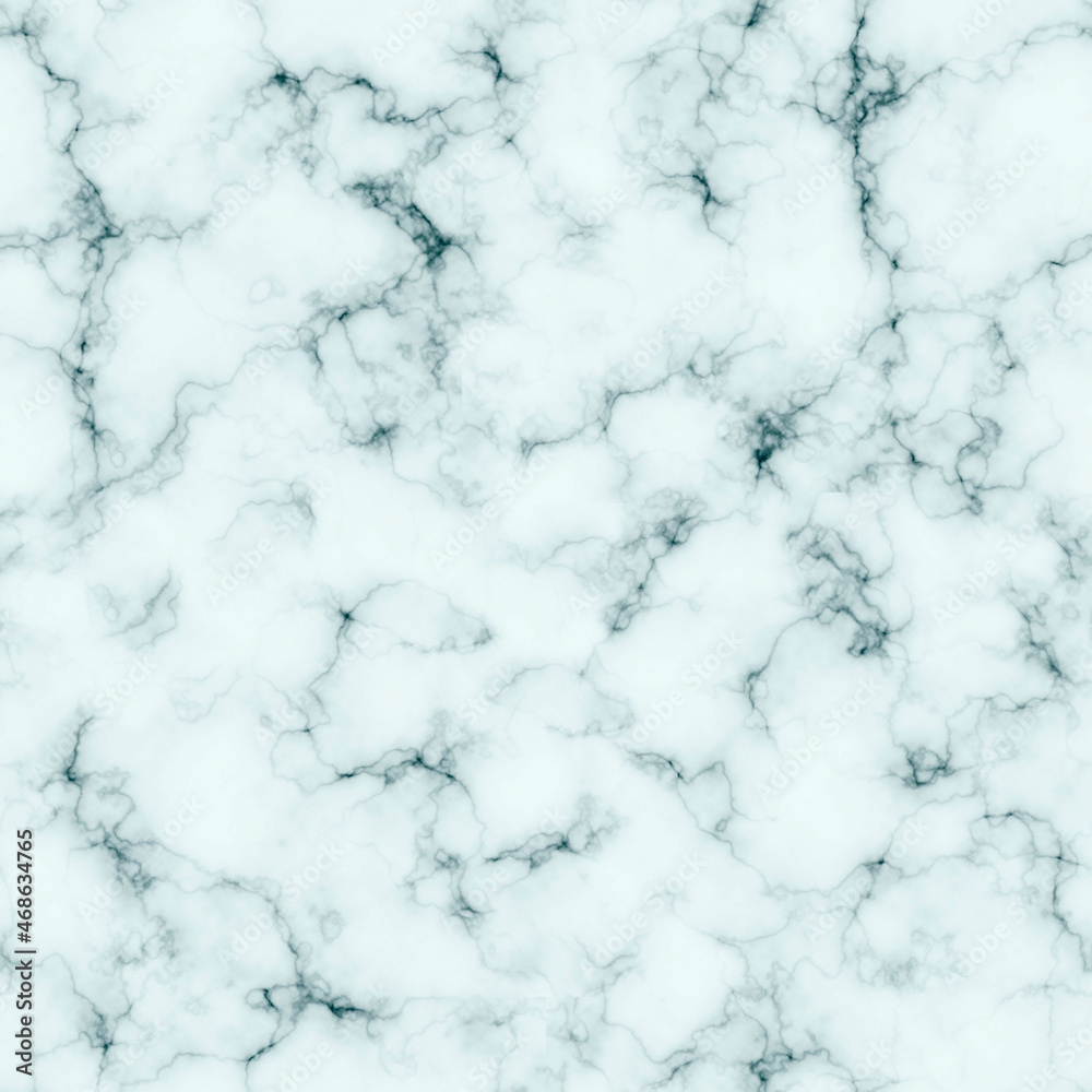White marble texture with blue hue and veins. Creative background. Abstract pattern. Copy space. Greeting cards, wallpaper.