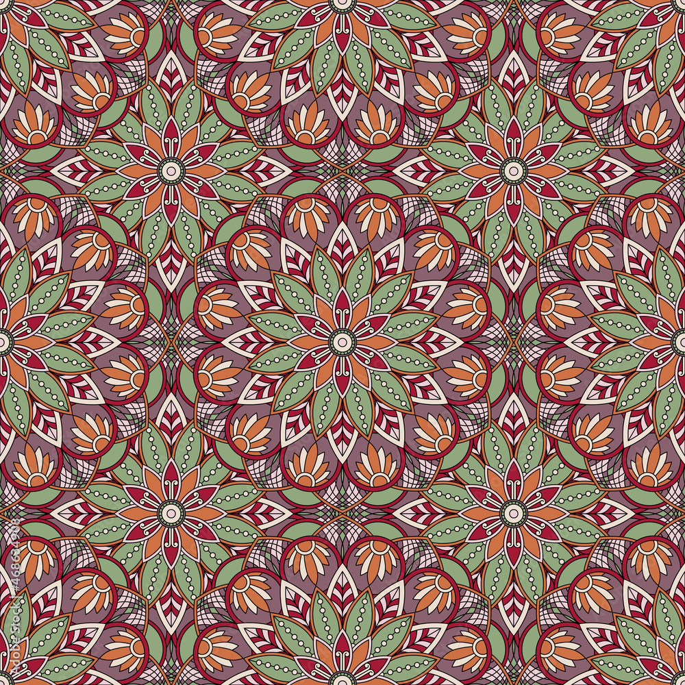Mandala ornament pattern. Seamless oriental texture. Orintal, arabic, turkish, ottoman motif