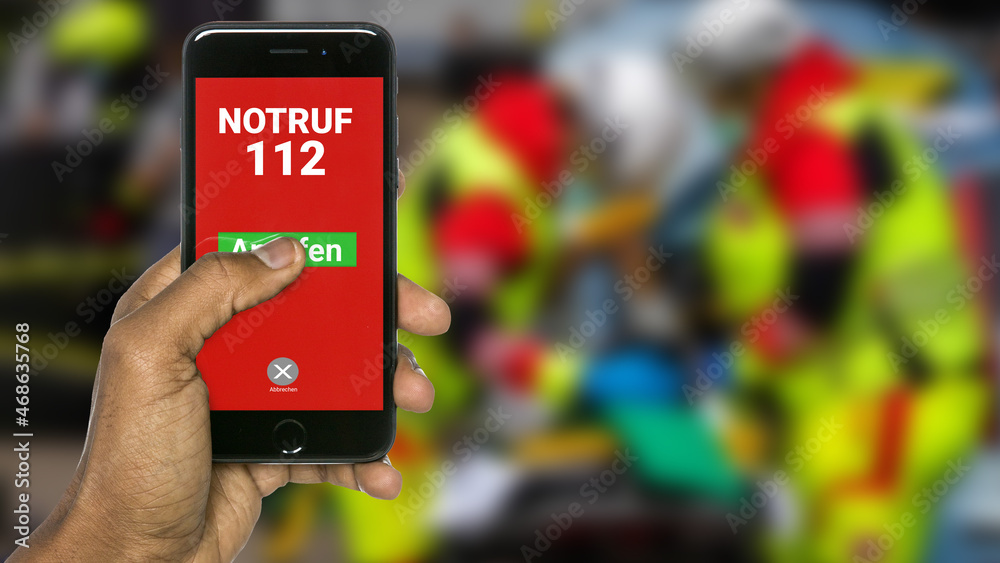 Naklejka premium Notruf 112 anrufen 