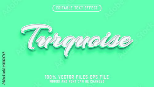 turquois text. editable text effect premium vectors