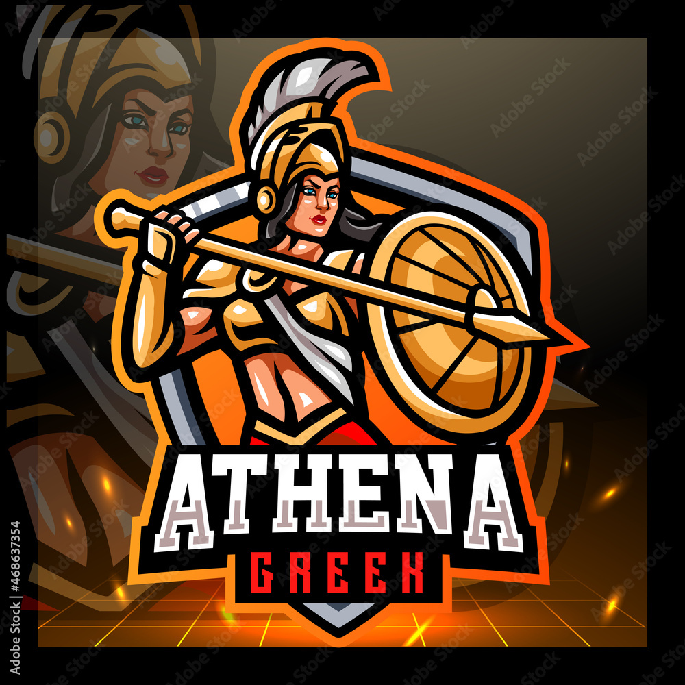 Athena mascot. esport logo design