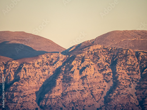 Sunset over the mountains of Crete