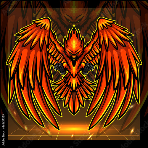 Phoenix bird mascot. esport logo design 