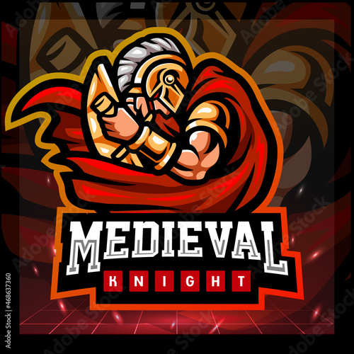 Medieval knight mascot . esport logo design
