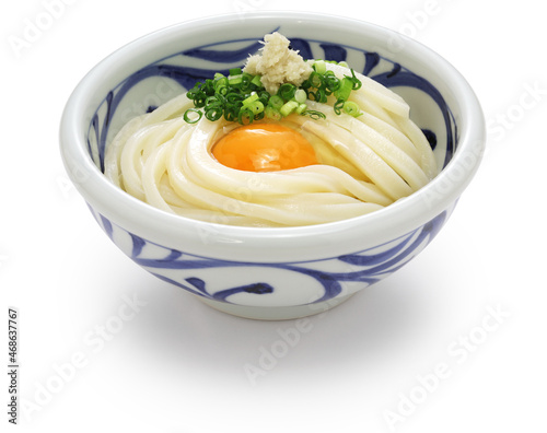 Foto Kamatama Udon, hot udon noodles with raw egg and soy sauce