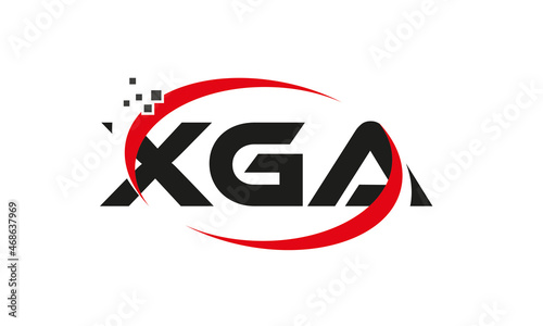 dots or points letter XGA technology logo designs concept vector Template Element