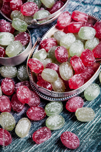 Colorful candies with jelly and sugar. Sweets as background