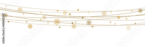 snow flakes on strings background for christmas time