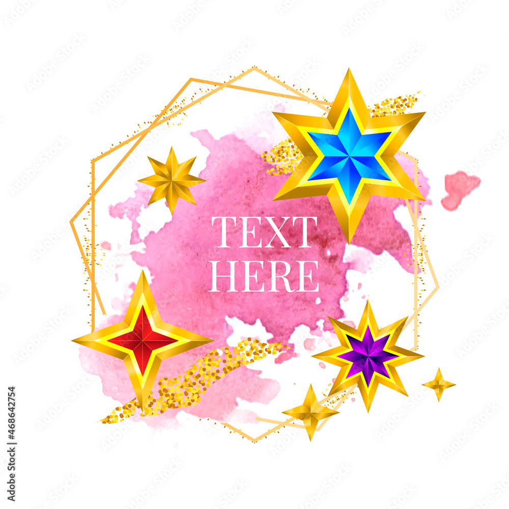 Gold frame paint Hand painted vector brush stroke. Perfect design for headline, logo and sale banner. Watercolor Gold frame paint Hand painted vector brush stroke. Perfect design for headline, logo and sale banner. Watercolor