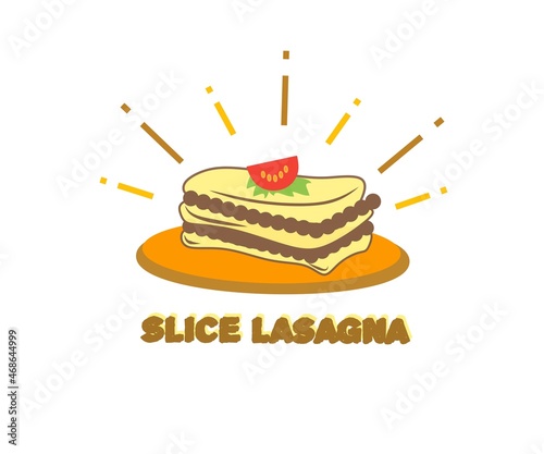 Lasagna logo. Lasagna icon. Lasagna background. Vector design illustration.