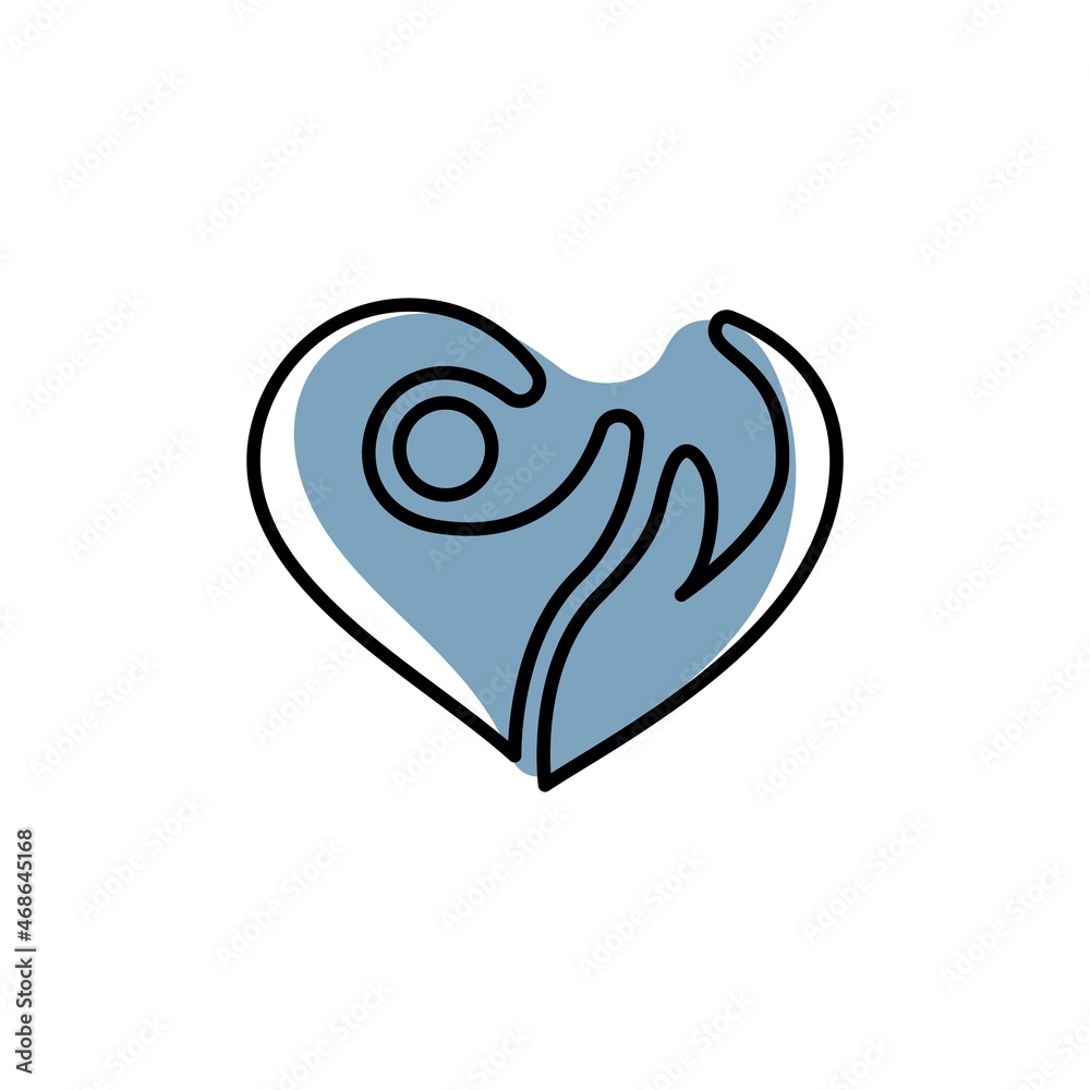People Care Heart Shaped Logo Design Template. Symbol of care for fellow human beings, solidarity human concept vector illustration, humanitarian activities People Care Heart Shaped Logo Design Template. Symbol of care for fellow human beings, solidarity human concept vector illustration, humanitarian activities