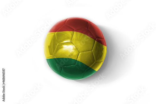 realistic football ball with colorfull national flag of bolivia on the white background.