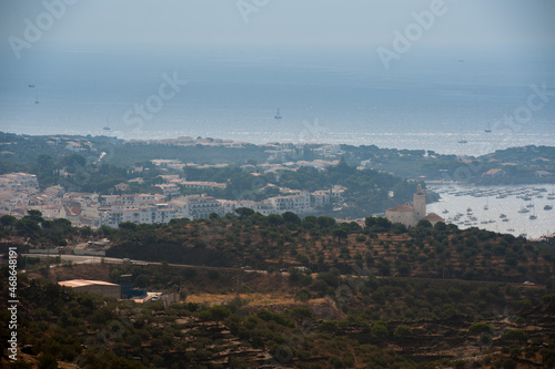 View of the Spanish resort town of Cadaques from afar