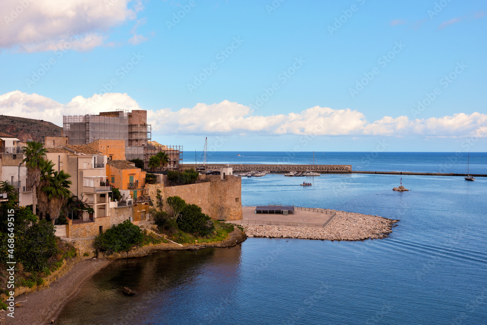 coastal landscape in Castellammare del golfo Sicily Italy