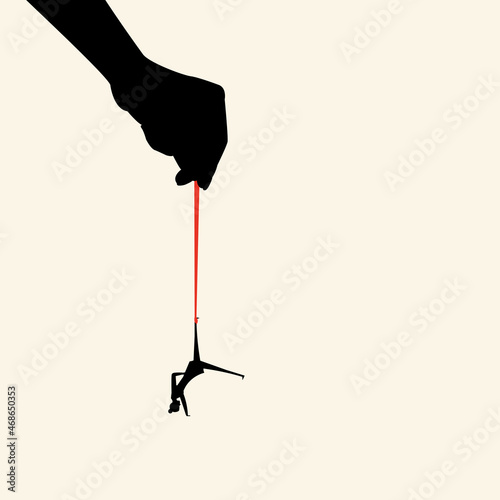 search for a way to solve a problem, help, minimalist style business concept, symbol of opportunity, leadership. Vector
