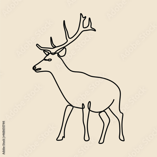 aesthetic deer animal oneline continuous single line art