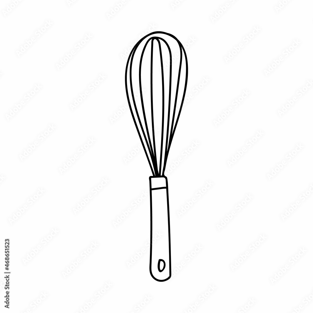 Doodle wire whisk icon in vector. Hand drawn wire whisk icon in vector Doodle wire whisk icon in vector. Hand drawn wire whisk icon in vector