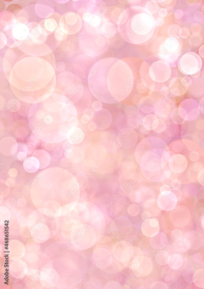 Light pink background, fabulous sequined banner painted in bokeh style