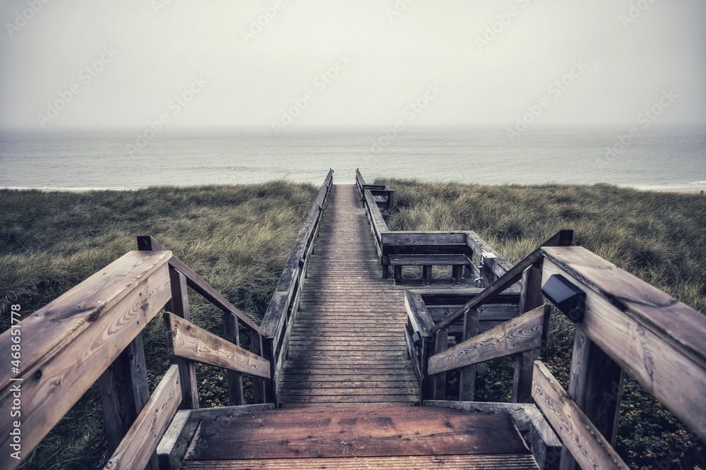 Naklejka premium The Way to the Beach, Wenningstedt, Sylt, Germany