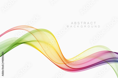 Wallpaper Mural Abstract motion of smooth colored vector wave. Curved lines of the rainbow. Torontodigital.ca