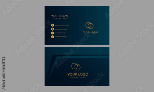 creative gold and navy blue luxury business card
