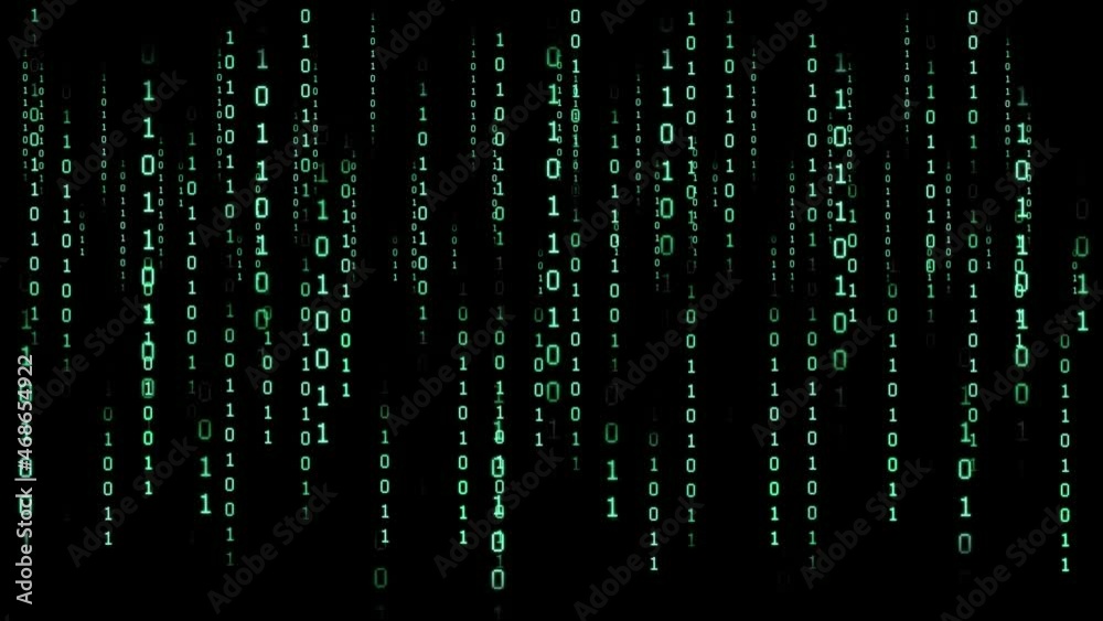 Binary Code On A Dark Background Abstract Animated Background From