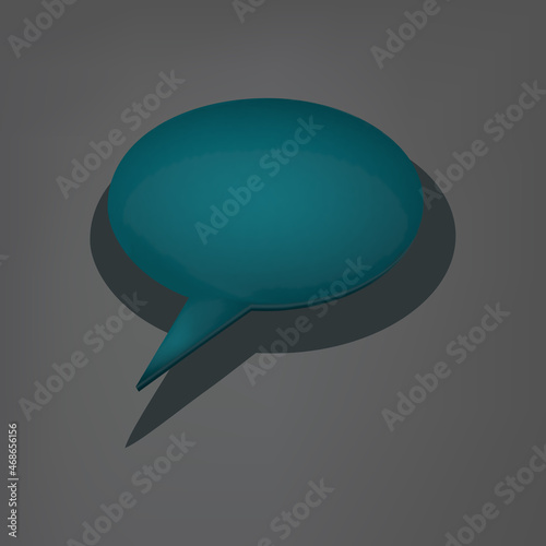 A 3d messenger icon, a speech bubble image.Vector illustration.