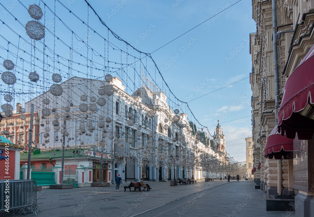 Nikolskaya street on a sunny morning