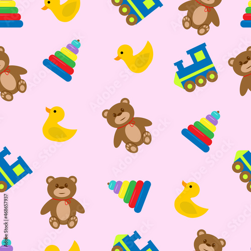 Obraz na płótnie baby vector elements for kids, seamless pattern, vector illustration w salonie