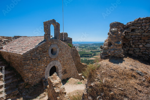Medieval castle Palafolls in the Costa Brava region of Spain photo
