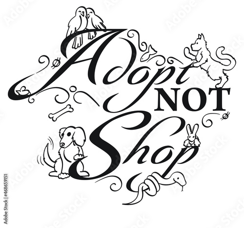 Adopt Not Shop Logo Word Art