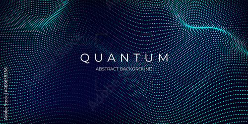 Modern colored poster for sports. Wave with dots created using blend tool - Vector Illustration