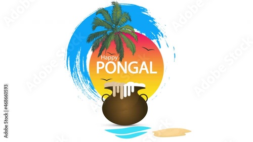 India happy pongal festival poster, art video illustration. photo