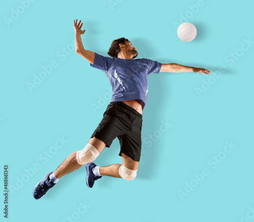 Volleyball player players in action. Sports banner