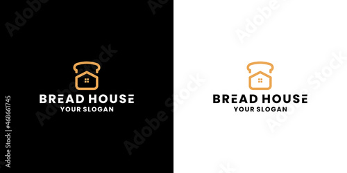 bread house logo. bakery shop logo design template